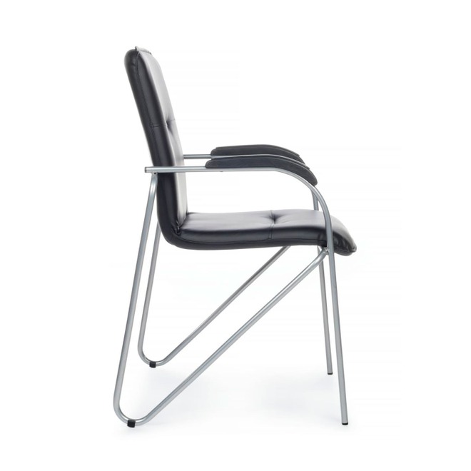 Стул Самба с пластиковыми подлокотниками, черный, хром - фото 5
