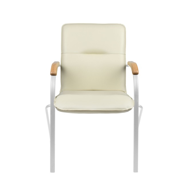 Стул Samba, искусственная кожа бежевая, каркас белый - фото 2