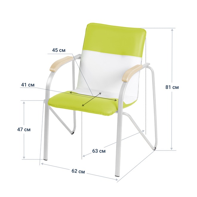 Стул Самба, салатовый/белый, каркас - белый - фото 4