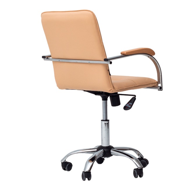 Кресло Самба офисное, экокожа Galaxy Cream, каркас хром - фото 7