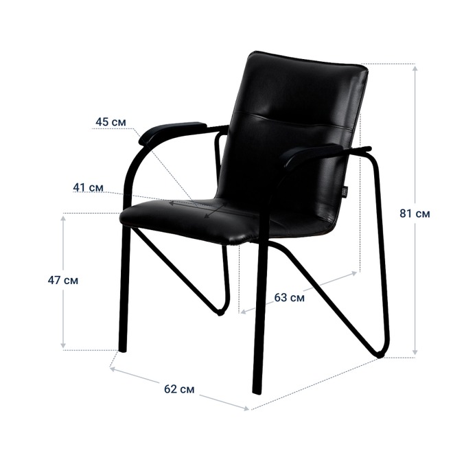 Стул Самба, кожзам Galaxy black, каркас черный муар - фото 4