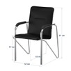 Стул Самба, экокожа Black, каркас хром, подлокотники бук, морилка черная - миниатюра фото 4